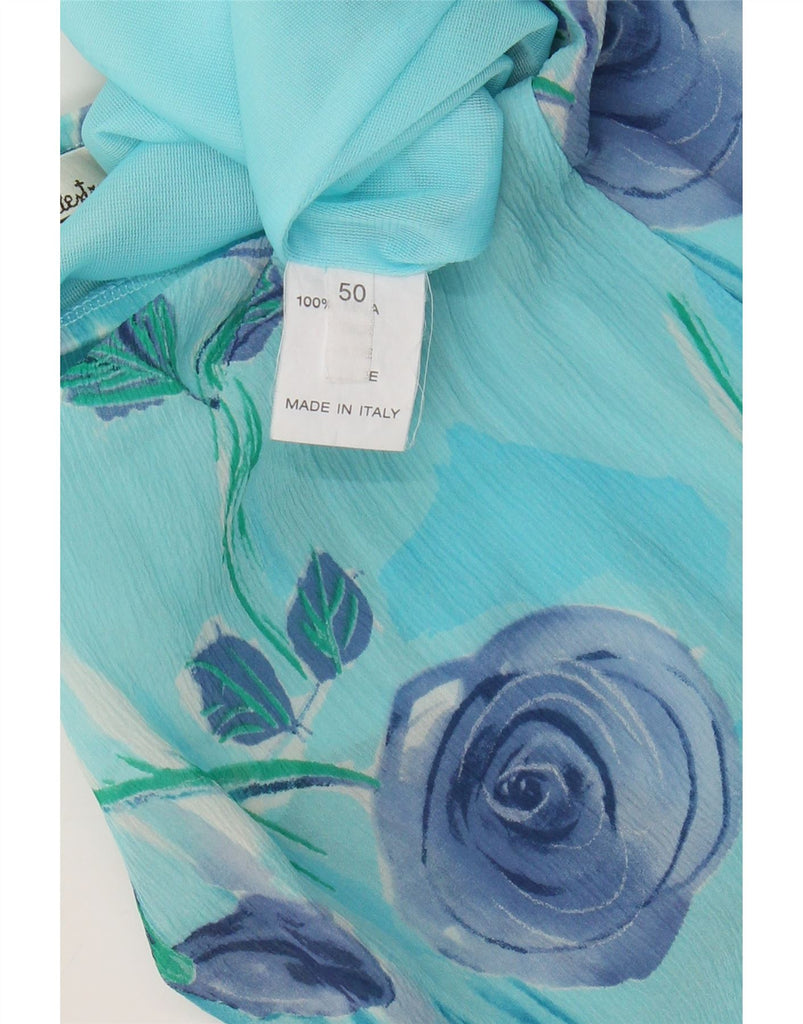 RENATO BALESTRA Womens Asymmetrical Skirt IT 50 XL W34  Blue Floral Vintage Renato Balestra and Second-Hand Renato Balestra from Messina Hembry 