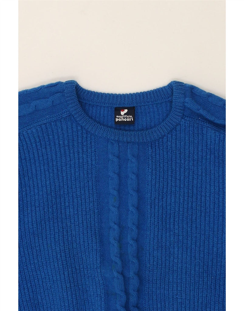 VINTAGE Womens Boat Neck Jumper Sweater IT 48 XL Blue Wool | Vintage Vintage | Thrift | Second-Hand Vintage | Used Clothing | Messina Hembry 