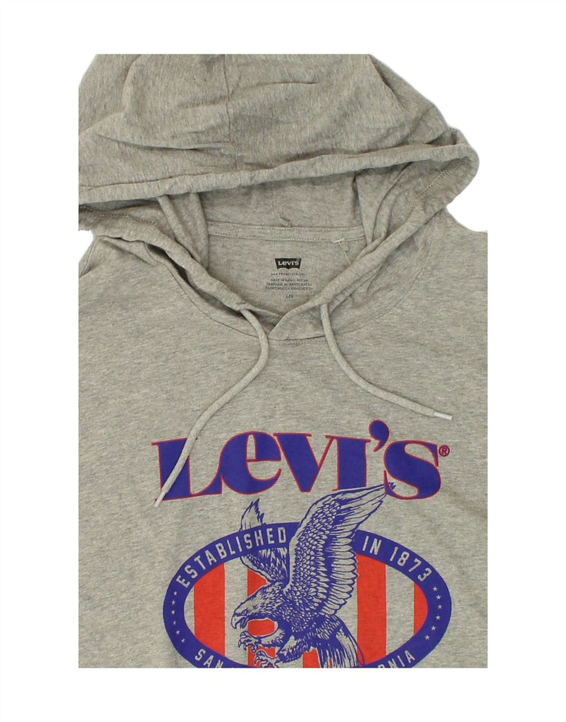 LEVI'S Mens Graphic Hoodie Jumper Large Grey Cotton | Vintage Levi's | Thrift | Second-Hand Levi's | Used Clothing | Messina Hembry 
