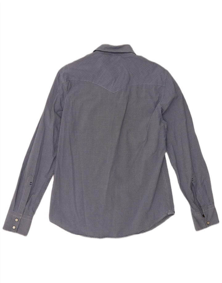 Levi's Mens Slim Fit Shirt Small Navy Blue Gingham Cotton