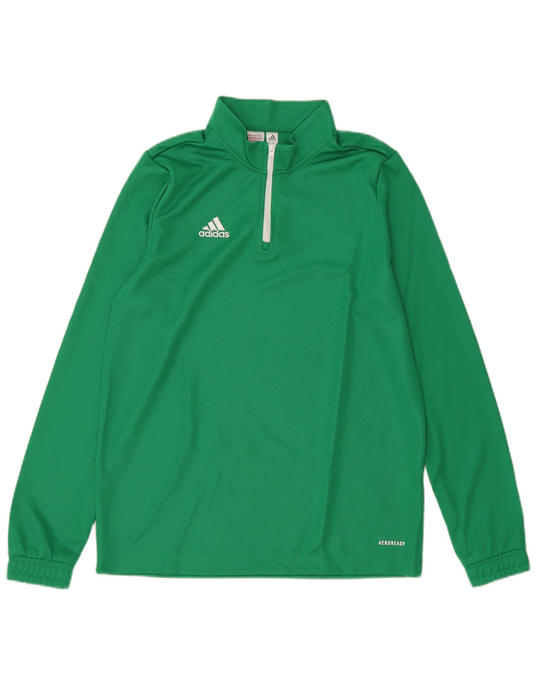 ADIDAS Boys Aeroready Zip Neck Pullover Tracksuit Top 13-14 Years Green