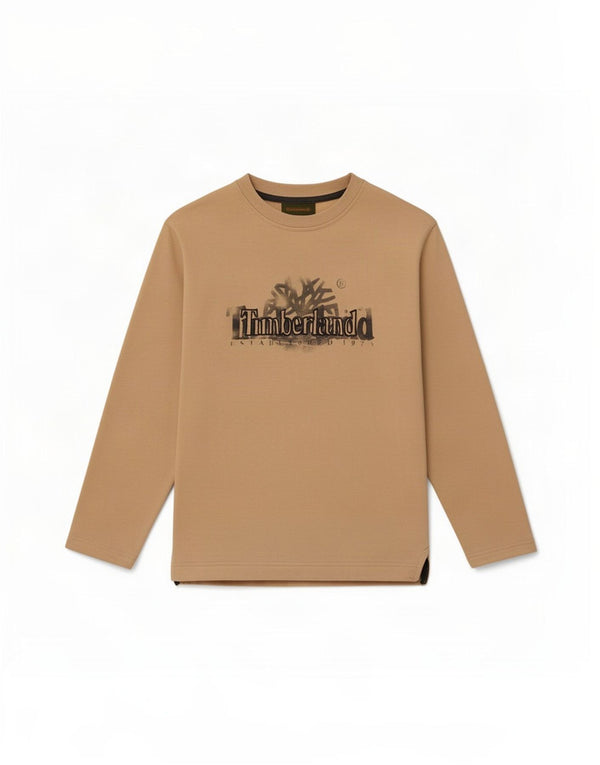 Timberland Boys Graphic Top Long Sleeve 11-12 Years Beige