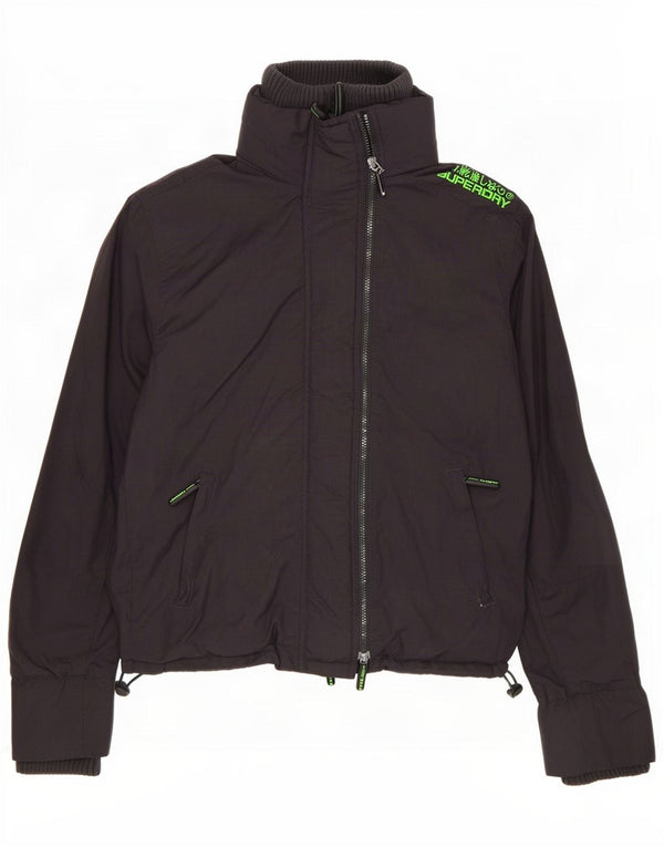 Superdry Mens Rain Jacket UK 40 Large Black Nylon
