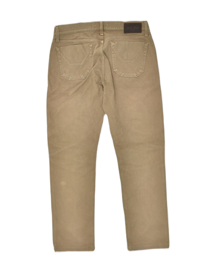 JECKERSON Mens Straight Casual Trousers W33 L29 Brown Cotton | Vintage Jeckerson | Thrift | Second-Hand Jeckerson | Used Clothing | Messina Hembry 