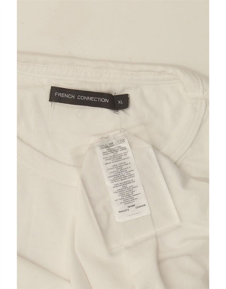 French Connection Mens T-Shirt Top XL White Cotton