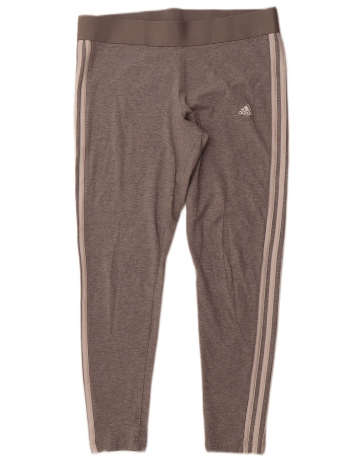 ADIDAS Womens Leggings UK 16/18 Large Grey