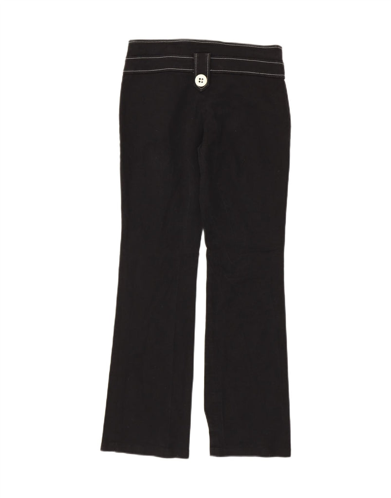 MORGAN Womens Straight Casual Trousers EU 38 Medium W28 L30 Black Cotton Vintage Morgan and Second-Hand Morgan from Messina Hembry 