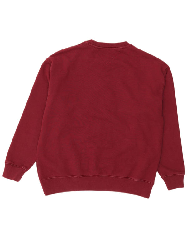 Tommy Hilfiger Mens Graphic Sweatshirt Jumper Medium Burgundy Cotton