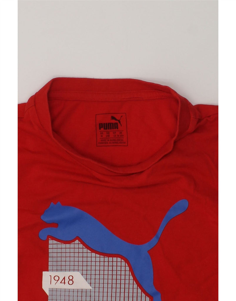 PUMA Boys Graphic T-Shirt Top 9-10 Years Red Cotton | Vintage Puma | Thrift | Second-Hand Puma | Used Clothing | Messina Hembry 