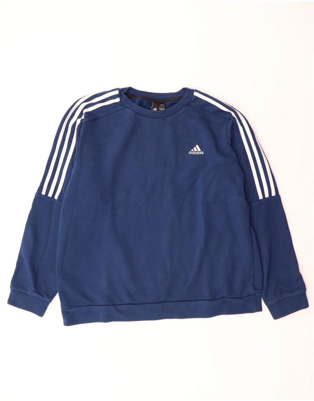 ADIDAS Mens Sweatshirt Jumper Large Navy Blue Cotton