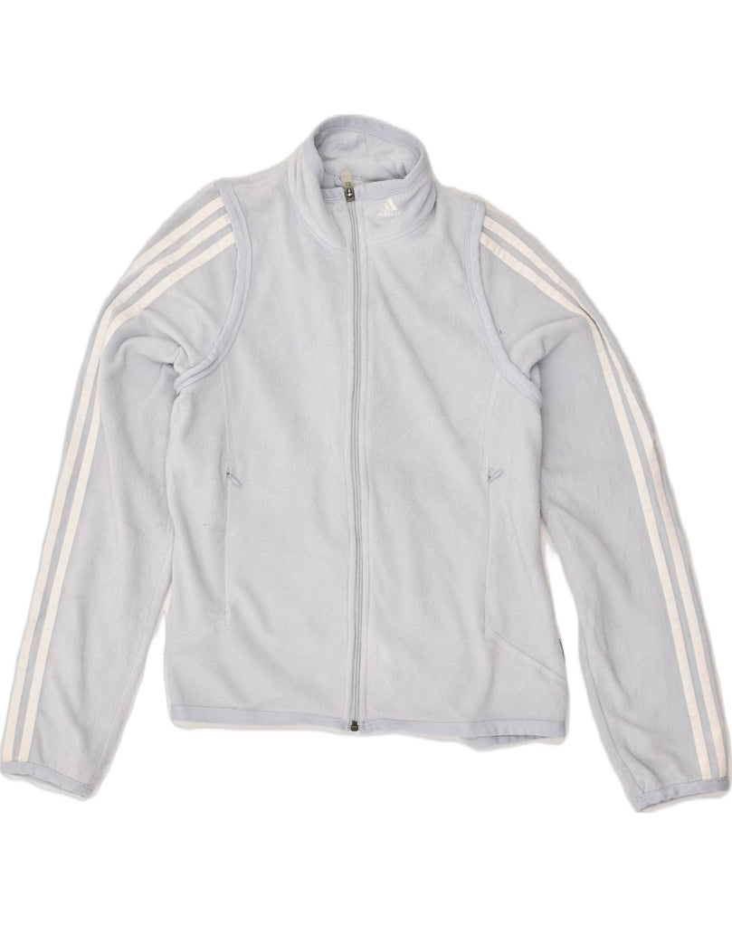 ADIDAS Womens Fleece Jacket UK 14 Medium  Grey Polyester | Vintage Adidas | Thrift | Second-Hand Adidas | Used Clothing | Messina Hembry 