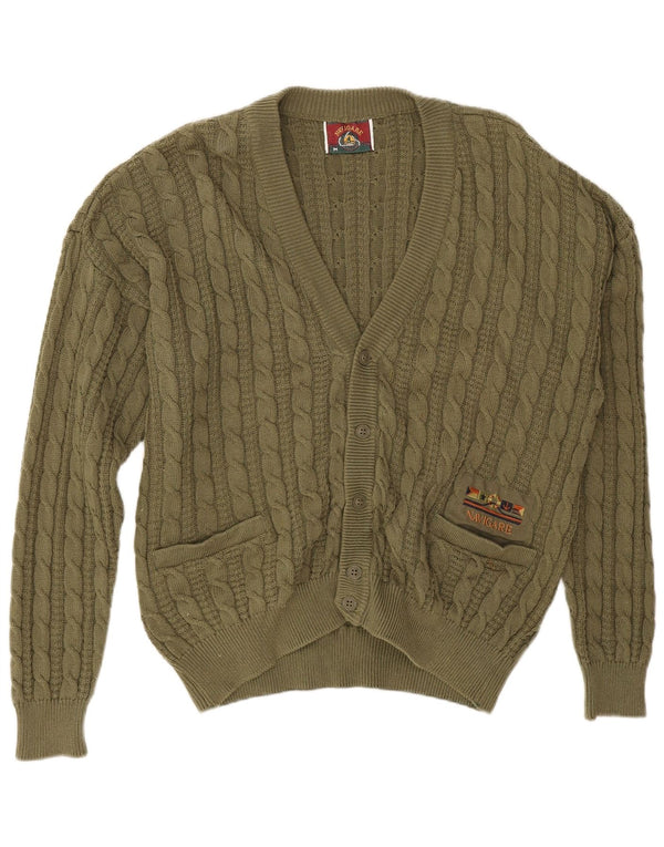 Navigare Mens Cardigan Sweater Medium Khaki