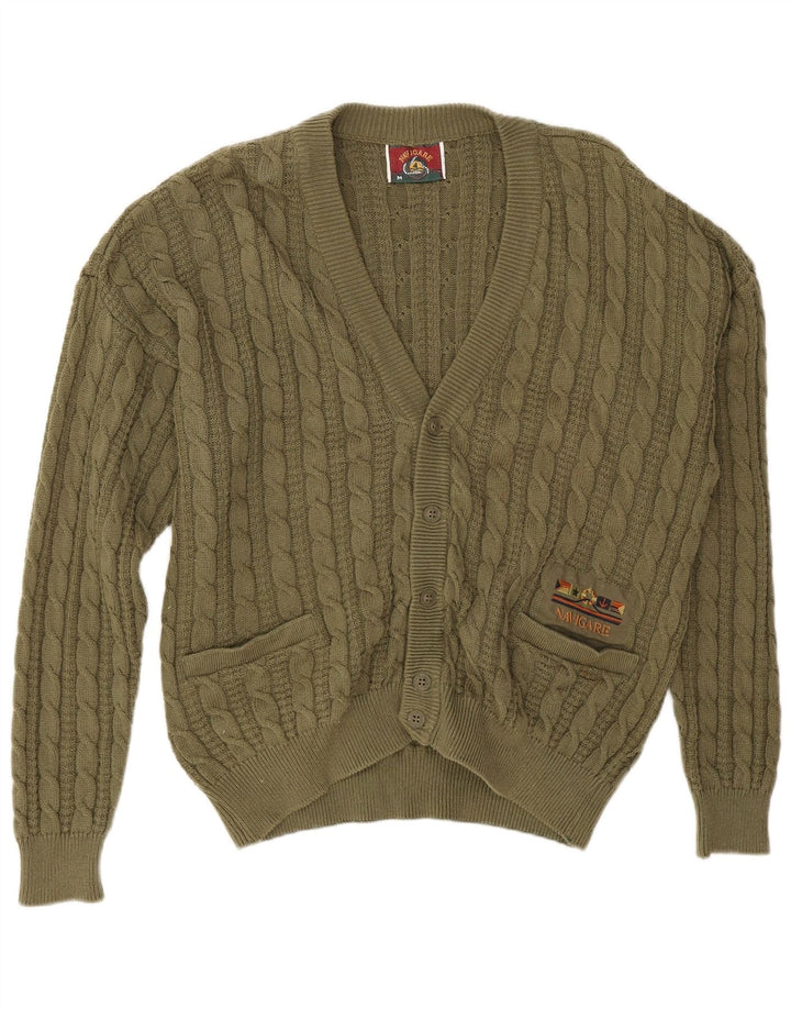 Navigare Mens Cardigan Sweater Medium Khaki