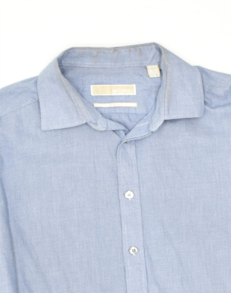 MICHAEL KORS Mens Shirt Large Blue Cotton | Vintage Michael Kors | Thrift | Second-Hand Michael Kors | Used Clothing | Messina Hembry 