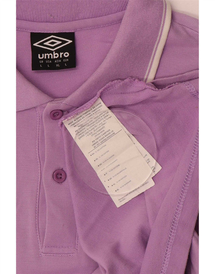 Umbro Mens Polo Shirt Large Purple Cotton