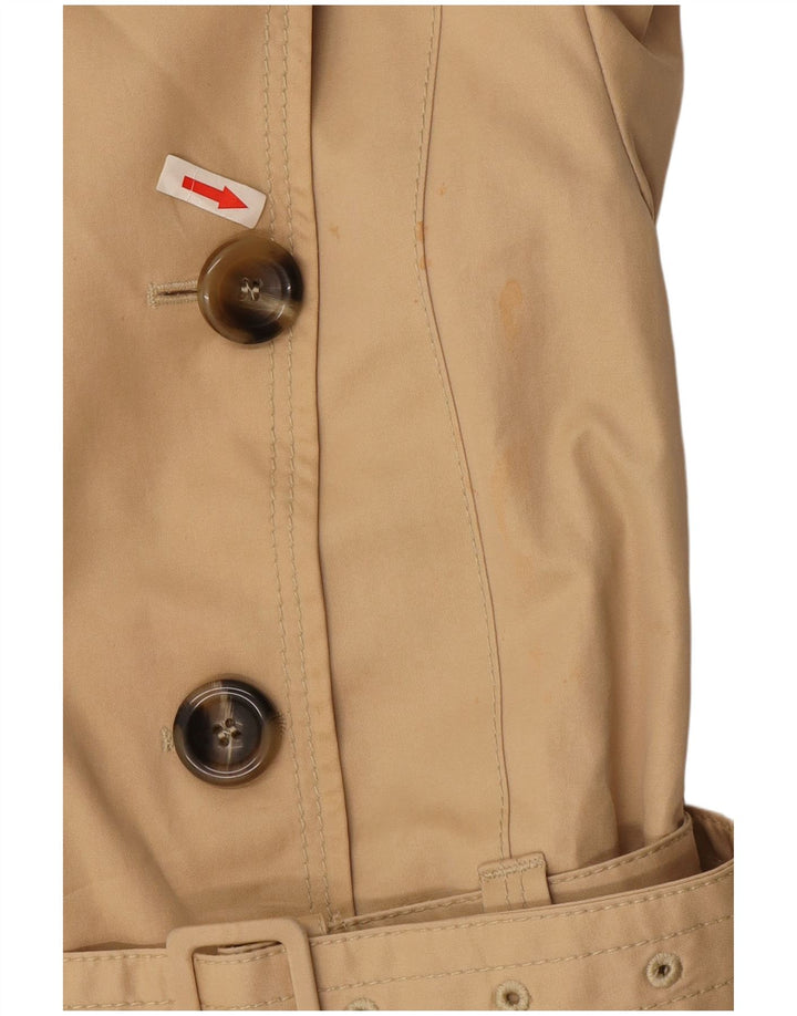 Massimo Dutti Womens Trench Coat UK 12 Medium Beige Viscose