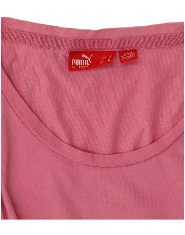 Puma Womens Graphic T-Shirt Top UK 14 Medium Pink