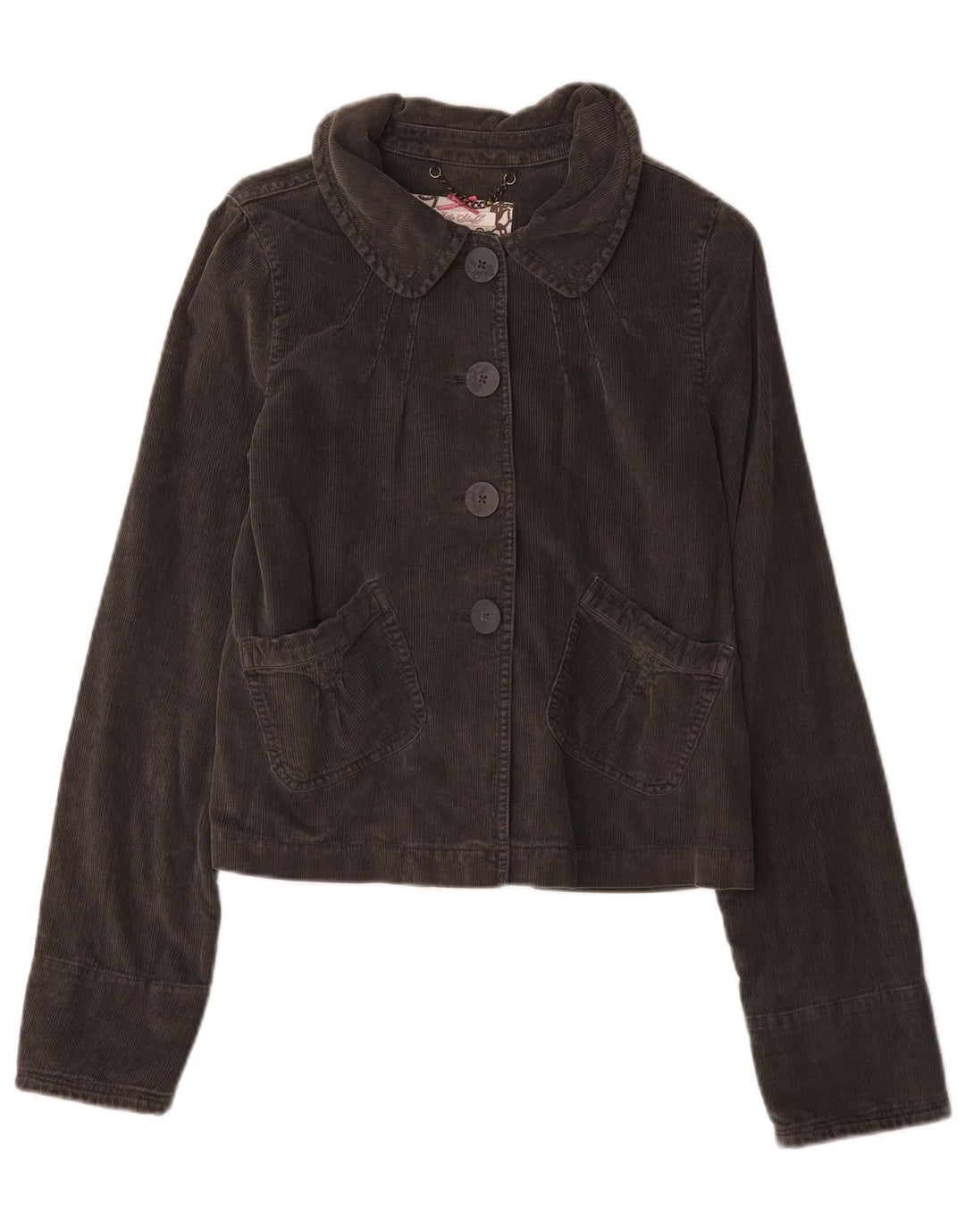White Stuff Womens Corduroy Jacket UK 8 Small Grey Cotton