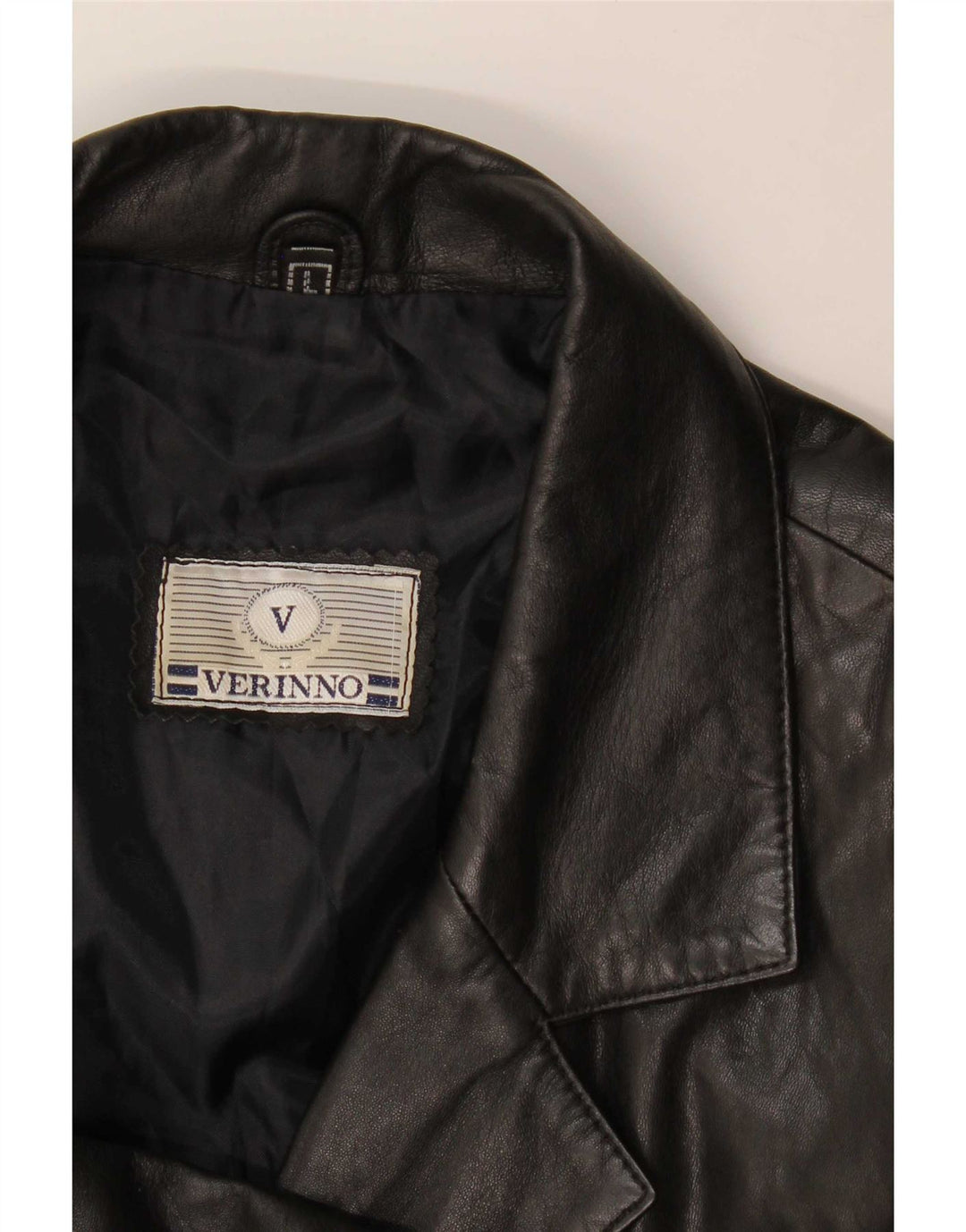 Vintage Womens 5 Button Leather Blazer Jacket UK 14 Large Black