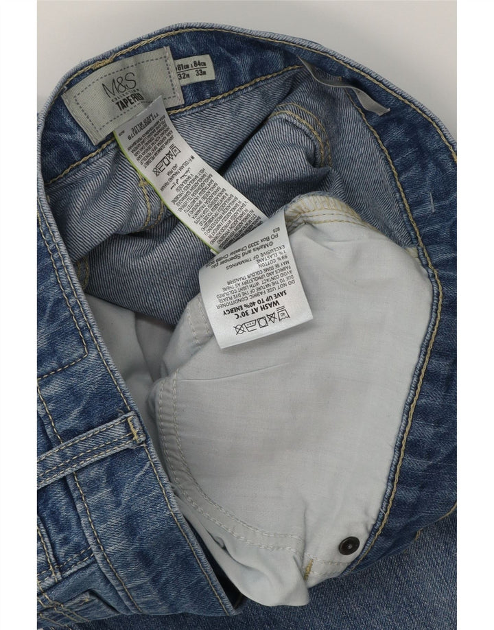 MARKS & SPENCER Mens Tapered Jeans W32 L31 Blue Cotton