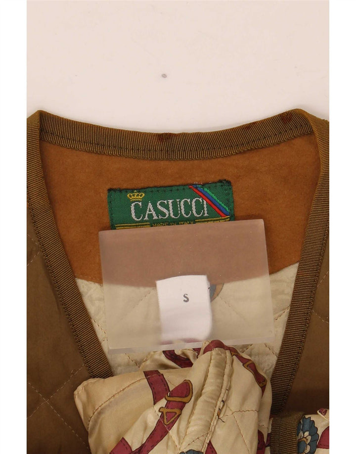 Casucci Mens Quilted Gilet UK 36 Small Khaki Polyester