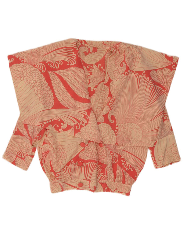 Vintage Womens 3/4 Sleeve Shirt Blouse UK 16 Large Red Paisley