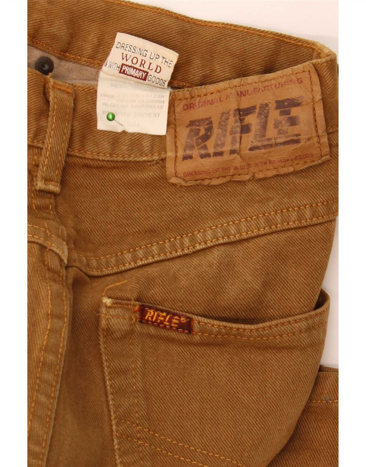Rifle Mens Tapered Jeans W32 L30 Brown Cotton
