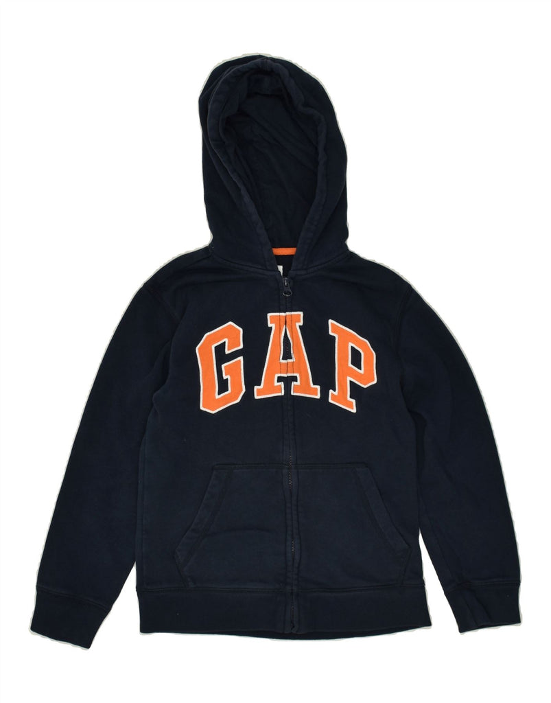 GAP Boys Graphic Zip Hoodie Sweater 7-8 Years Medium  Navy Blue Cotton | Vintage Gap | Thrift | Second-Hand Gap | Used Clothing | Messina Hembry 