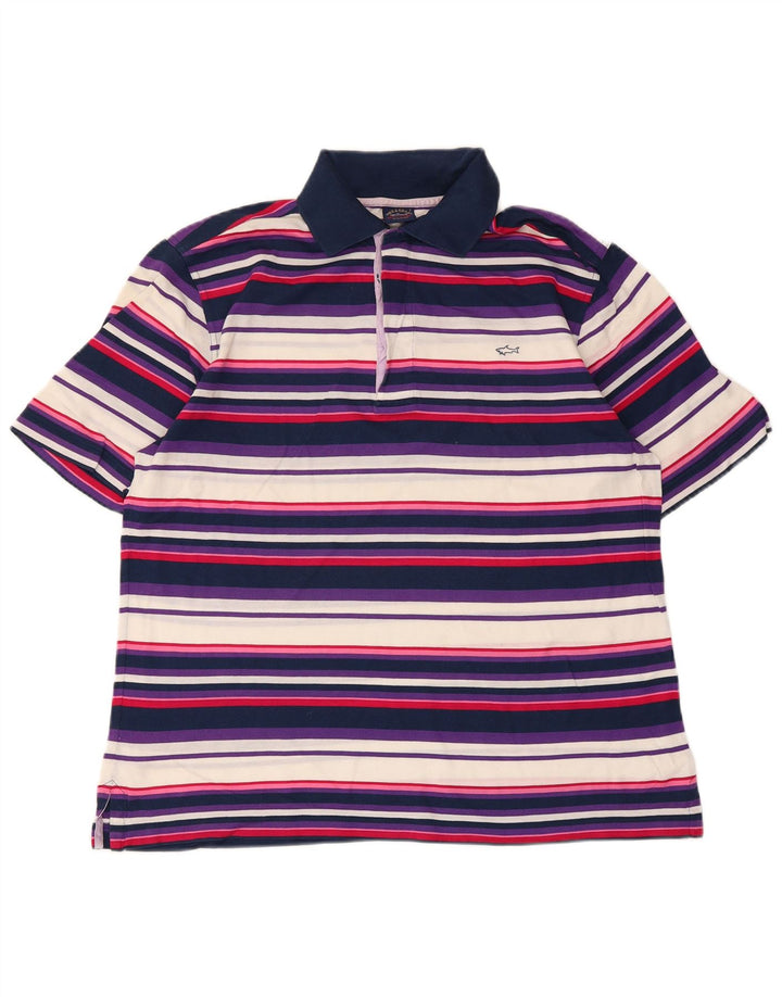 Paul & Shark Mens Polo Shirt Small Multicoloured Striped Cotton