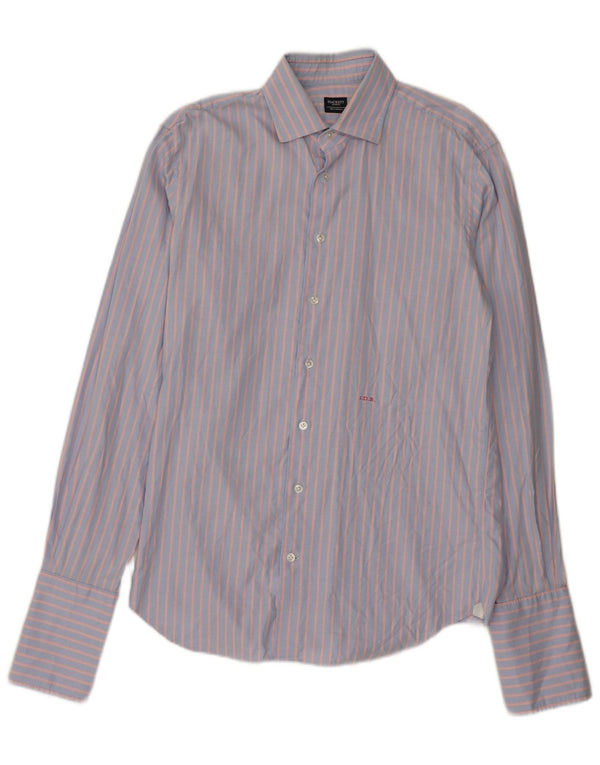 Hackett Mens Formal Shirt Medium Blue Striped