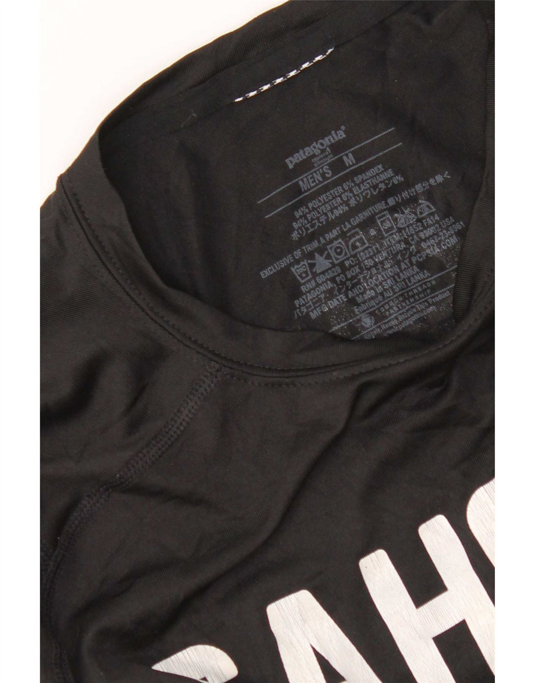 Patagonia Mens North Carolina Graphic T-Shirt Top Medium Black Polyester