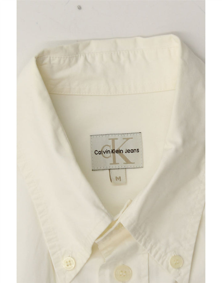 CALVIN KLEIN JEANS Mens Shirt Medium White Cotton