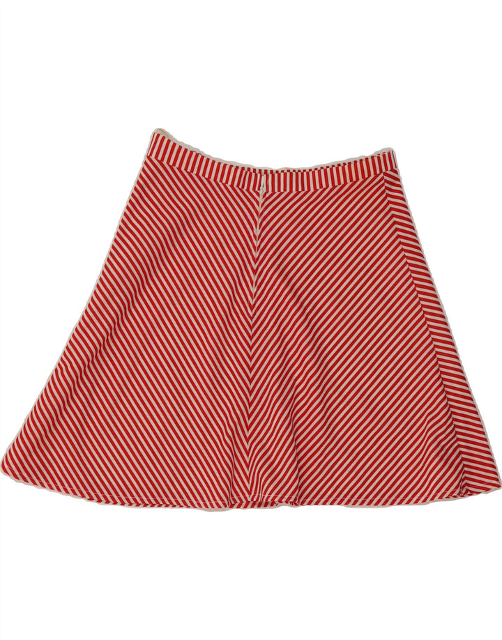 VINTAGE Womens A-Line Skirt EU 40 Medium W30 Red Striped Polyester Vintage Vintage and Second-Hand Vintage from Messina Hembry 