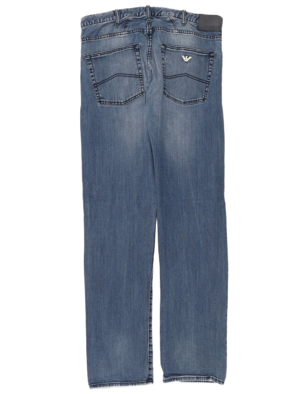 Armani Mens Straight Jeans W33 L34 Blue Cotton