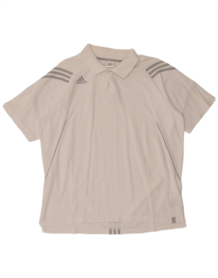 Adidas Mens Polo Shirt XL White Cotton