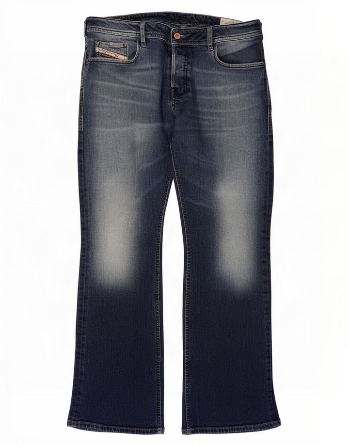 Diesel Mens Bootcut Jeans W34 L30 Navy Blue Cotton