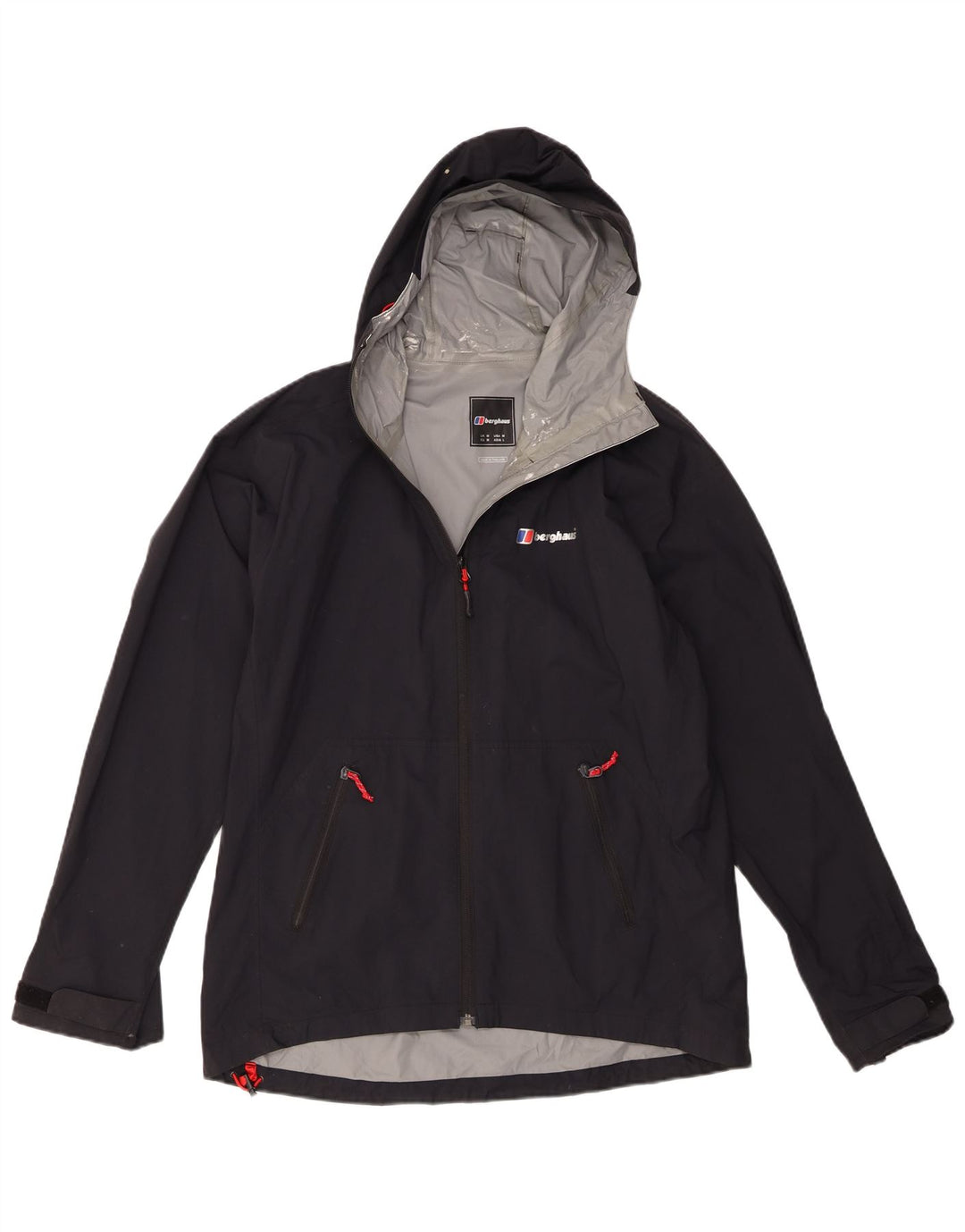 Berghaus Mens Hooded Windbreaker Jacket UK 38 Medium Black Polyamide