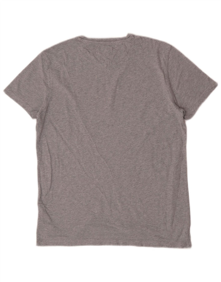 Tommy Hilfiger Mens Graphic T-Shirt Top Medium Grey Flecked Cotton