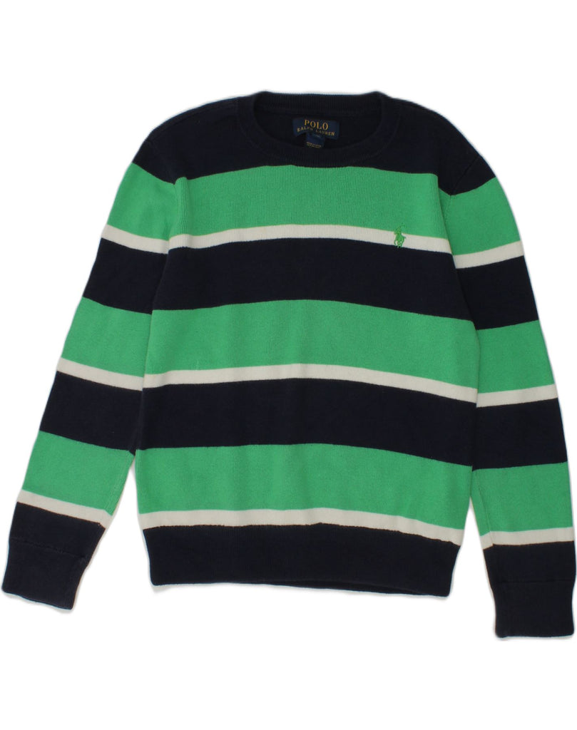 POLO RALPH LAUREN Boys Crew Neck Jumper Sweater 7-8 Years Small  Green | Vintage Polo Ralph Lauren | Thrift | Second-Hand Polo Ralph Lauren | Used Clothing | Messina Hembry 