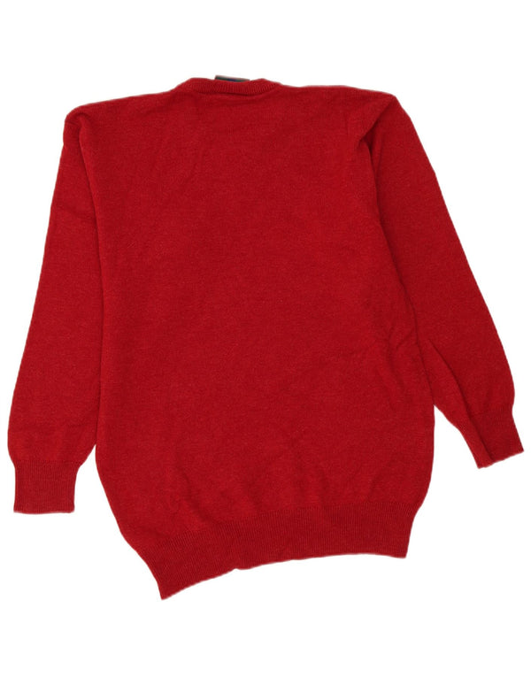 Glenmuir Mens Crew Neck Jumper Sweater Small Burgundy Lambswool