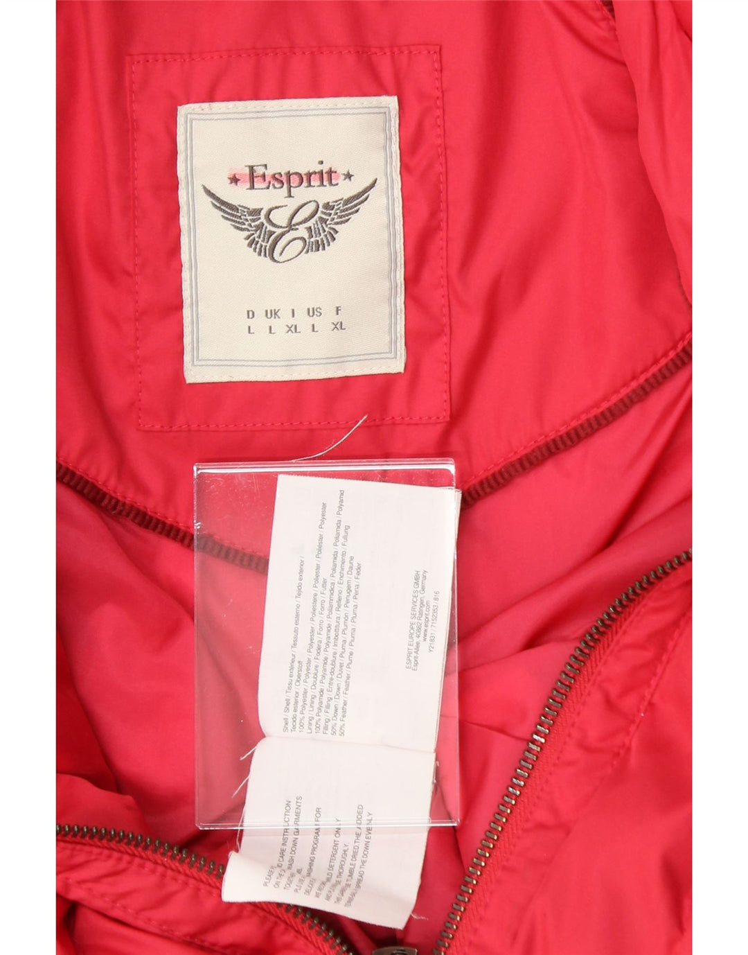 ESPRIT Womens Padded Jacket UK 16 Large Pink Polyester Vintage Esprit and Second-Hand Esprit from Messina Hembry 