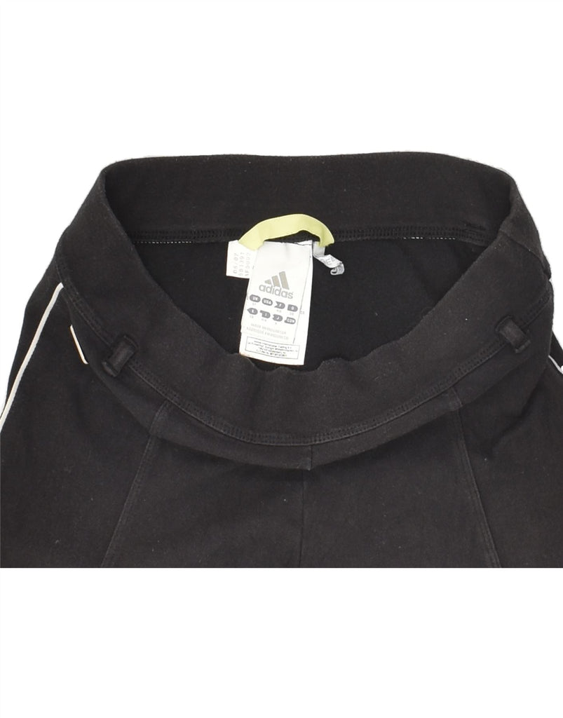 ADIDAS Womens Capri Leggings UK 12 Medium Black Cotton | Vintage Adidas | Thrift | Second-Hand Adidas | Used Clothing | Messina Hembry 