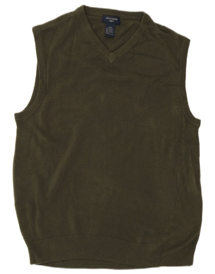 Dockers Mens Vest Tank Top Medium Green Acrylic