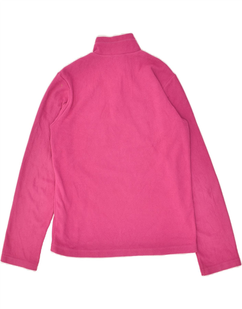 BENETTON Girls Zip Neck Fleece Jumper 11-12 Years 2XL Pink Polyester | Vintage Benetton | Thrift | Second-Hand Benetton | Used Clothing | Messina Hembry 