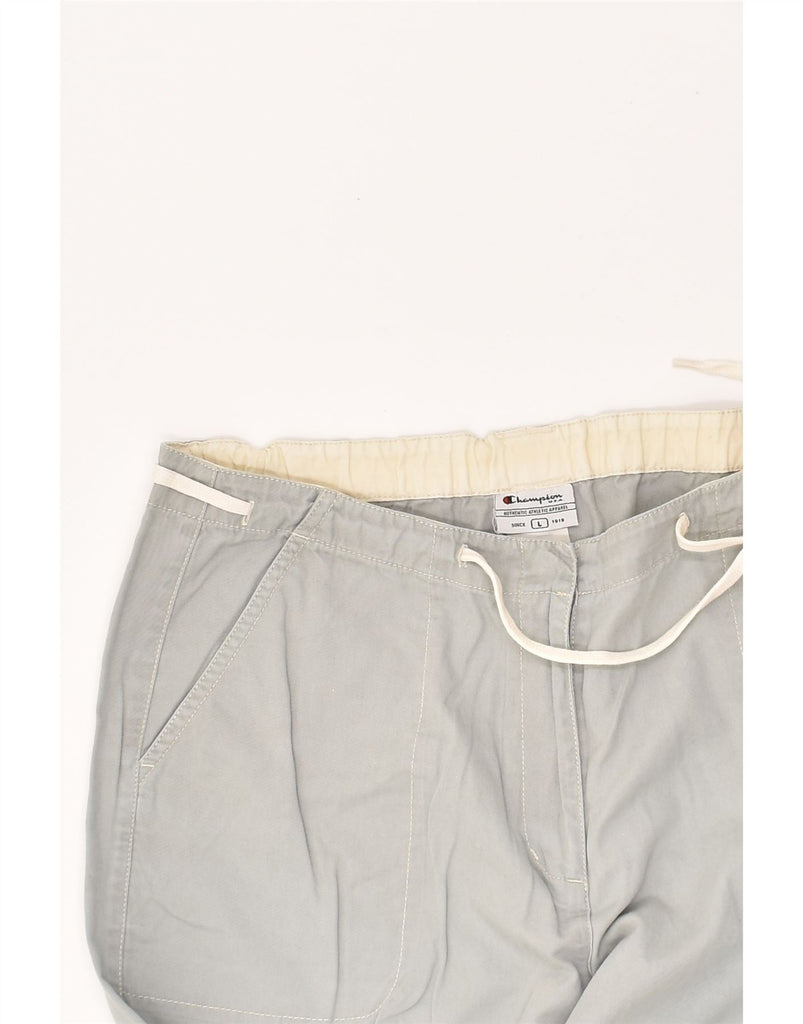 CHAMPION Womens Bermuda Shorts UK 14 Large W32 Grey Cotton | Vintage Champion | Thrift | Second-Hand Champion | Used Clothing | Messina Hembry 