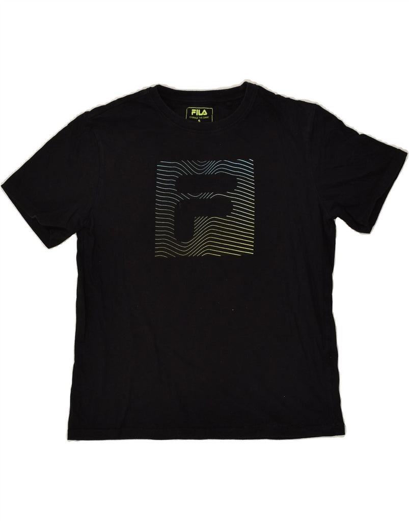 FILA Mens Graphic T-Shirt Top Small Black | Vintage Fila | Thrift | Second-Hand Fila | Used Clothing | Messina Hembry 