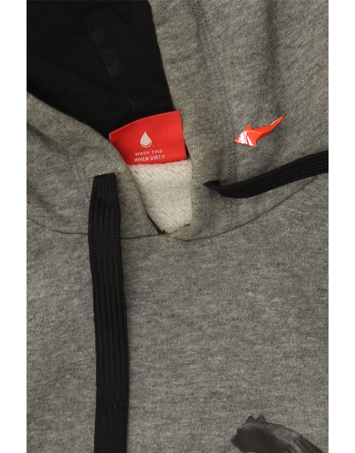 PUMA Mens Graphic Hoodie Jumper Large Grey Cotton
