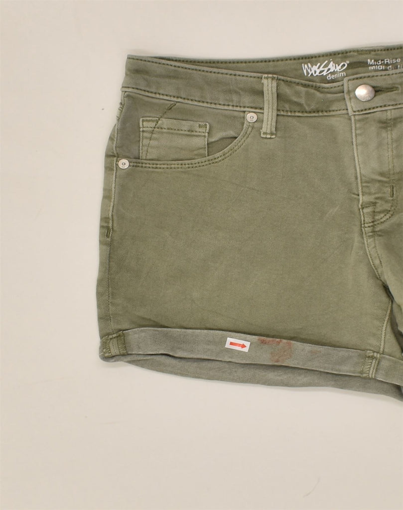 MOSSIMO Womens Mid Rise Denim Shorts US 6 Medium W28 Green Cotton | Vintage Mossimo | Thrift | Second-Hand Mossimo | Used Clothing | Messina Hembry 