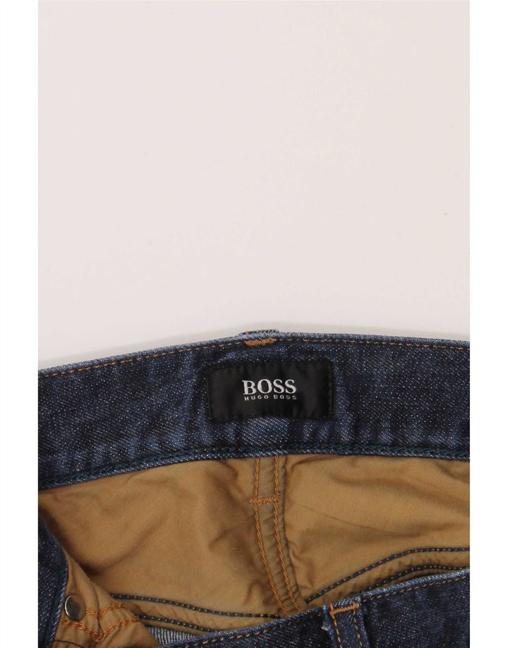Hugo Boss Mens Straight Jeans W36 L33 Navy Blue