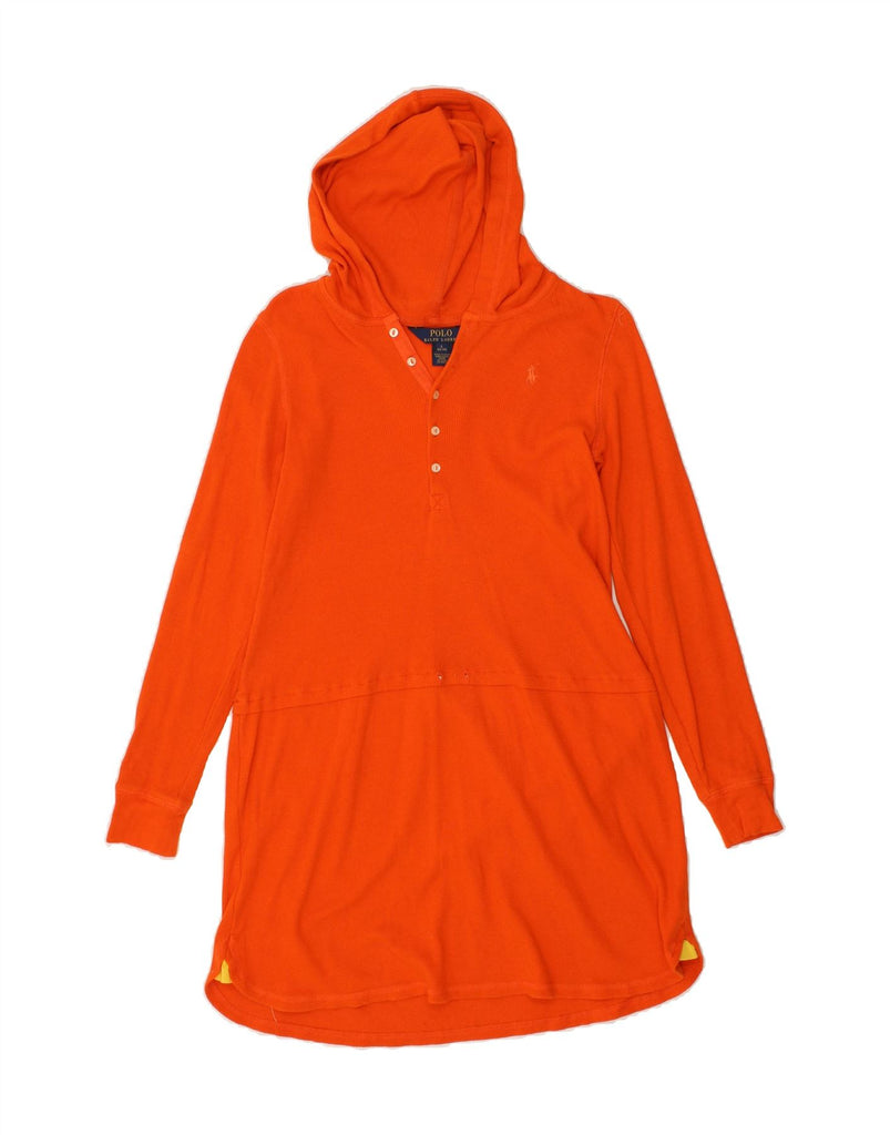 POLO RALPH LAUREN Girls Hooded Jumper Dress 12-13 Years Large  Orange | Vintage Polo Ralph Lauren | Thrift | Second-Hand Polo Ralph Lauren | Used Clothing | Messina Hembry 